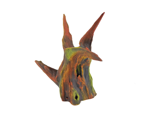 Декорация Коряга искусственная серо-зеленая 31х25х35