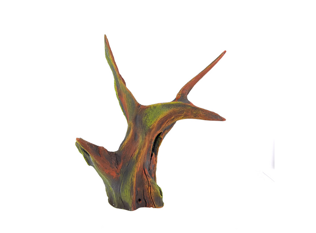 Декорация Коряга искусственная серо-зеленая 31х25х35