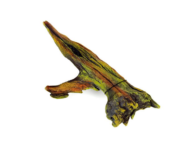 Декорация Коряга искусственная серо-зеленая 24х10х13