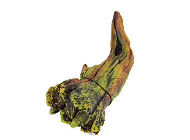 Декорация Коряга искусственная серо-зеленая 24х10х13