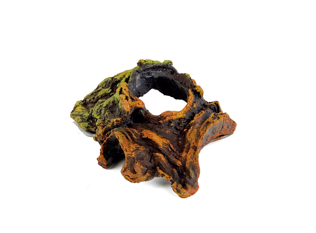 Декорация Коряга искусственная серо-зеленая малая 15х11х6