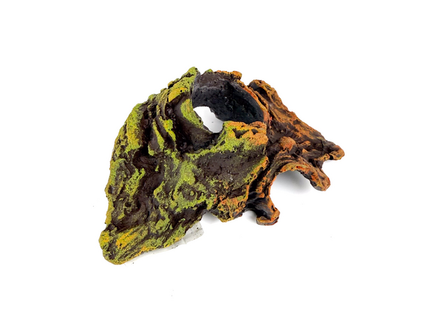 Декорация Коряга искусственная серо-зеленая малая 15х11х6