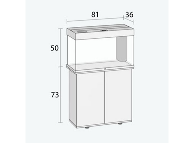 JUWEL Аквариум с тумбой прямоугольный Rio 125 Set LED, 125л, белый, 810х360х500мм/810х360х730мм