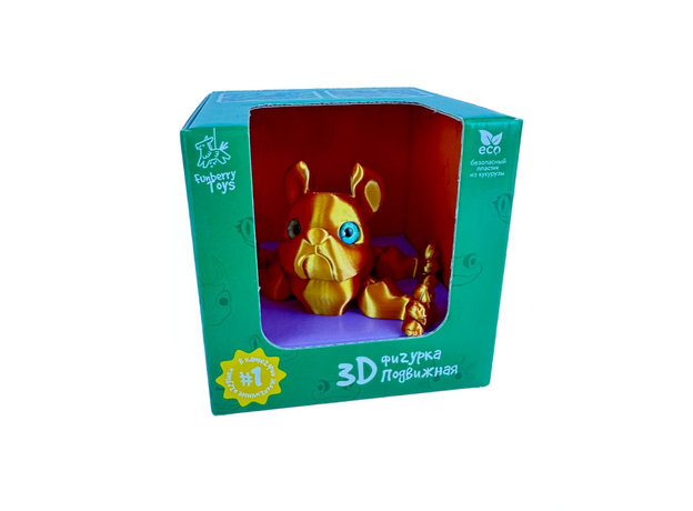 Игрушка подвижная 3D принтер Бульдог Бруно, цвет в ассортименте