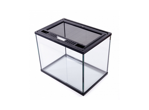 MCLANZOO Террариум стеклянный с верхней крышкой, чёрный, 40х28хН32см