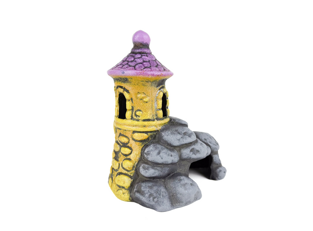 Декорация Замок в скале желтый, 15,5х13х15,5 Декорация Замок в скале желтый, 15,5х13х15,5