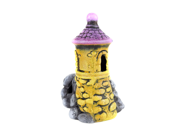 Декорация Замок в скале желтый, 15,5х13х15,5 Декорация Замок в скале желтый, 15,5х13х15,5