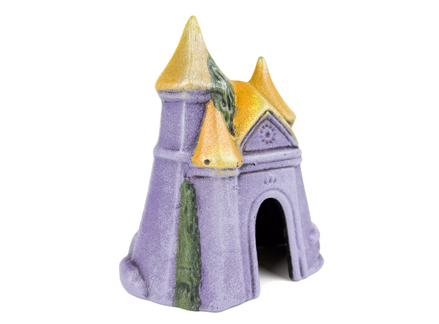 Декор Замок с двумя крышами фиолетово-желтый, 13,5х9х16 см Декор Замок с двумя крышами фиолетово-желтый, 13,5х9х16 см