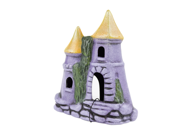 Декор Замок с двумя крышами фиолетово-желтый, 13,5х9х16 см Декор Замок с двумя крышами фиолетово-желтый, 13,5х9х16 см