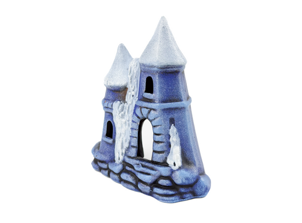 Декорация Замок с двумя крышами лиловый, 13,5х9х16