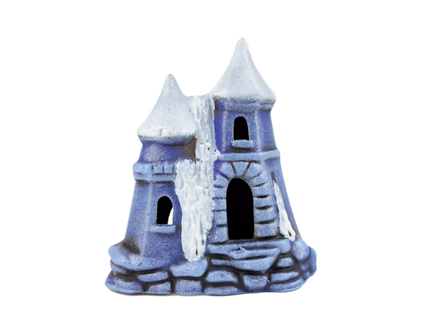 Декорация Замок с двумя крышами лиловый, 13,5х9х16