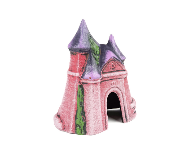 Декорация Замок с двумя крышами розовый, 13,5х9х16 см Декорация Замок с двумя крышами розовый, 13,5х9х16 см