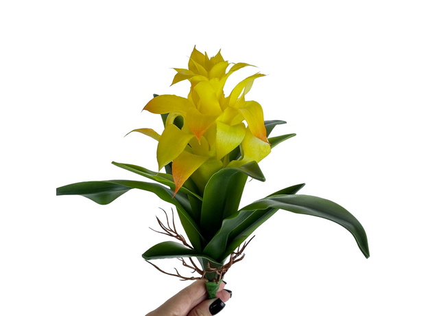 Гузмания искусственная желтая, 25 см