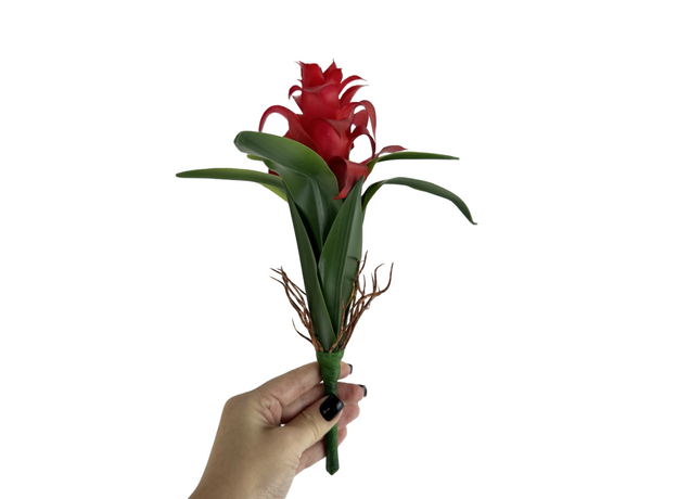 Гузмания искусственная красная, 25 см