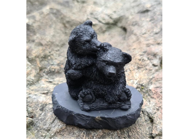Фигурка Медвежата, шунгит