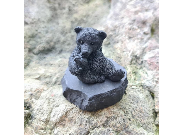 Фигурка Медведь (маленький), шунгит