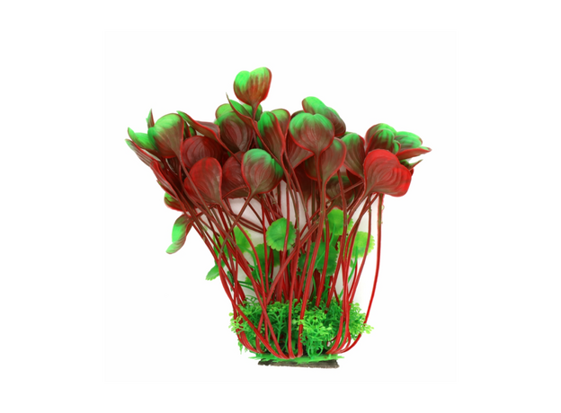 Растение пластиковое Aquanimal Кочка с растениями красная, 13x10x22 см