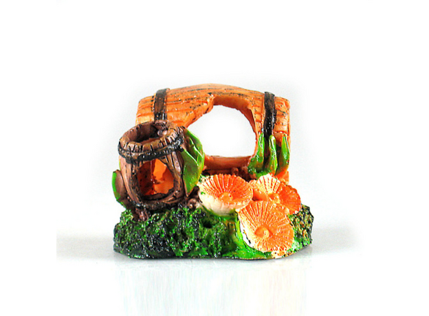 Декор Aquanimal Грот Бочка малая, 8x6x6 см