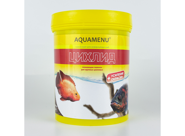 Корм AQUAMENU Цихлид 600 мл (200 г), в виде палочек