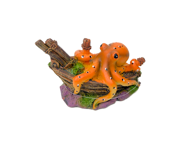 Декор Aquanimal Декорация Осьминог и затонувший корабль, 9x6x7 см