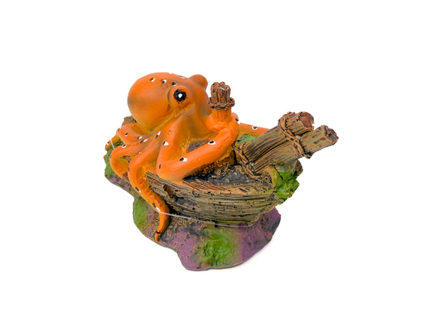 Декор Aquanimal Декорация Осьминог и затонувший корабль, 9x6x7 см