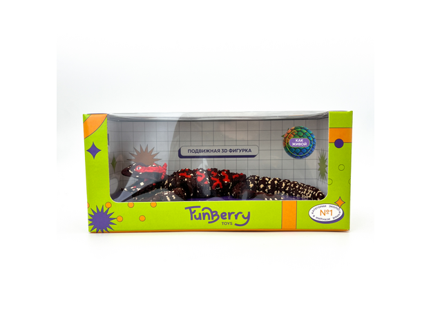 Игрушка подвижная 3D принтер Бородатая ящерица бордовая