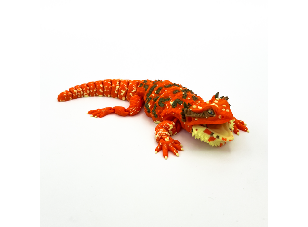Игрушка подвижная 3D принтер Бородатая ящерица красная