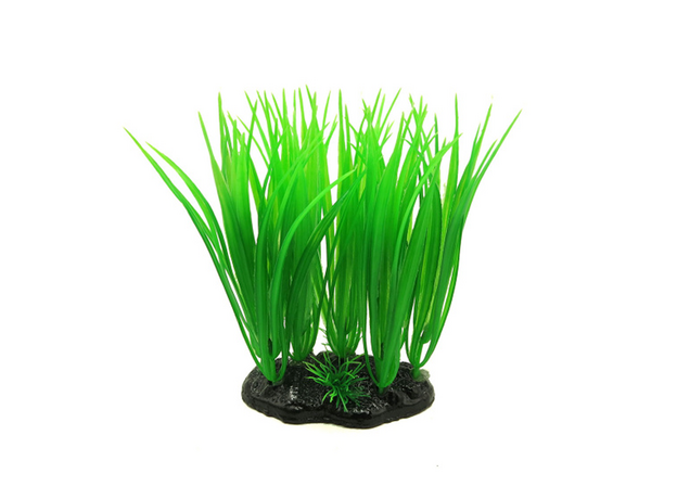 Растение пластиковое Aquanimal Стрелолист зеленый, 9x5x13 см