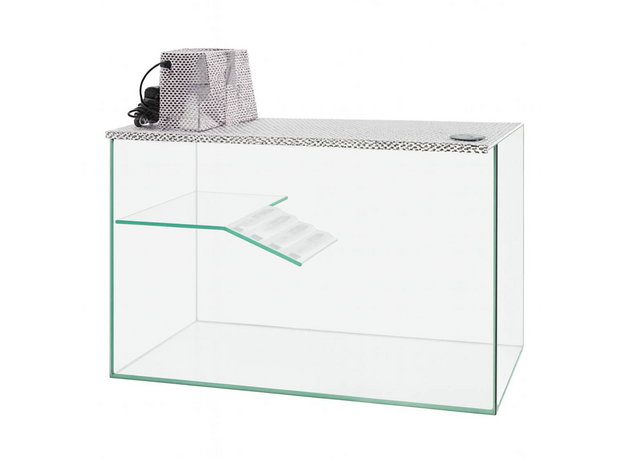 Акватеррариум АТ1-60, с тепловой полкой, сдвижной сеткой, 2 плафон с лампой накаливания Е27, 585х300х345 мм