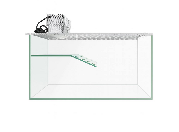 Акватеррариум АТ1-60, с тепловой полкой, сдвижной сеткой, 2 плафон с лампой накаливания Е27, 585х300х345 мм