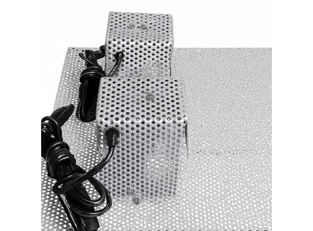 Акватеррариум АТ1-60, с тепловой полкой, сдвижной сеткой, 2 плафон с лампой накаливания Е27, 585х300х345 мм