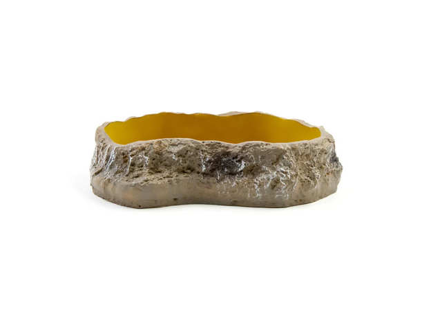 MCLANZOO Поилка-кормушка для рептилий Bowls камень/светло-коричневая, 13.3х8.5х3 см