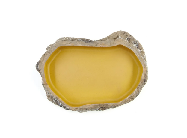 MCLANZOO Поилка-кормушка для рептилий Bowls камень/светло-коричневая, 13.3х8.5х3 см