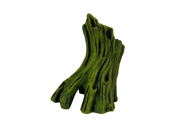 Декорация Пенек-грот зеленый, 17х15х15 см