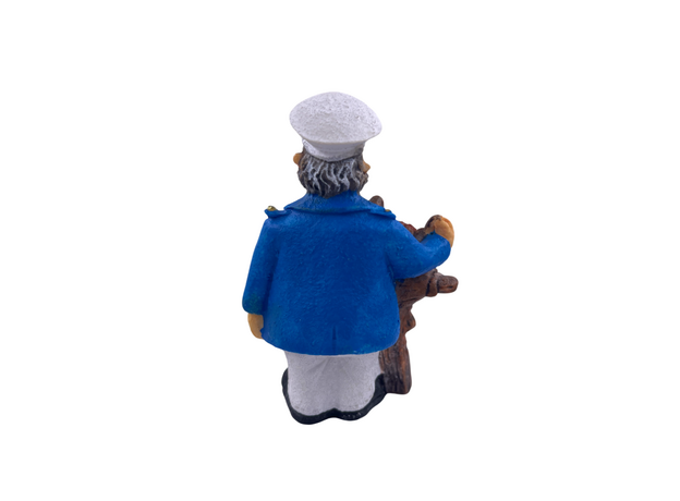 Декорация для аквариума Капитан Смит у штурвала 6х4х9см