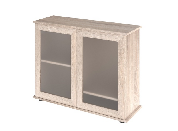 Подставка AquaPlus 90 (91х36х72 см) две дверки МДФ со стеклом, дуб сонома, собранная