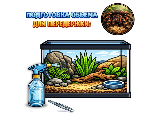 Подготовка объема к передержке террариумного животного №1