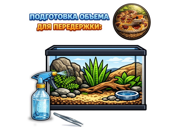 Подготовка объема к передержке террариумного животного №3