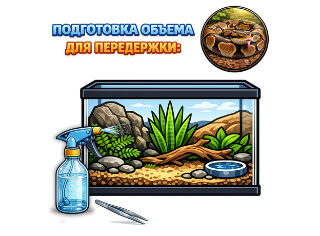 Подготовка объема к передержке террариумного животного №4