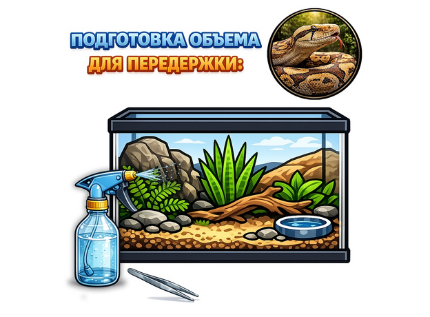 Подготовка объема к передержке террариумного животного №9