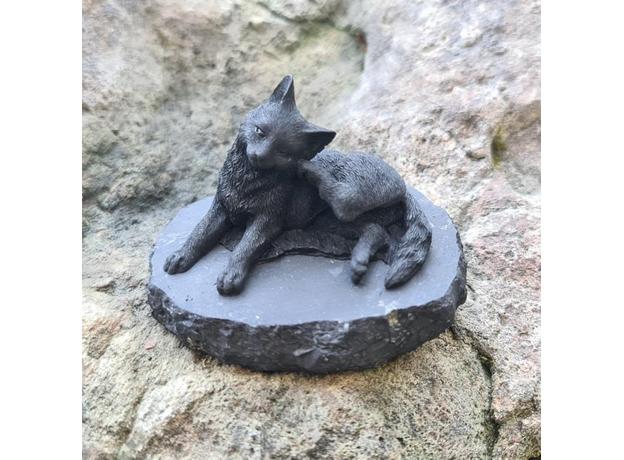 Фигурка Ленивый кот, шунгит