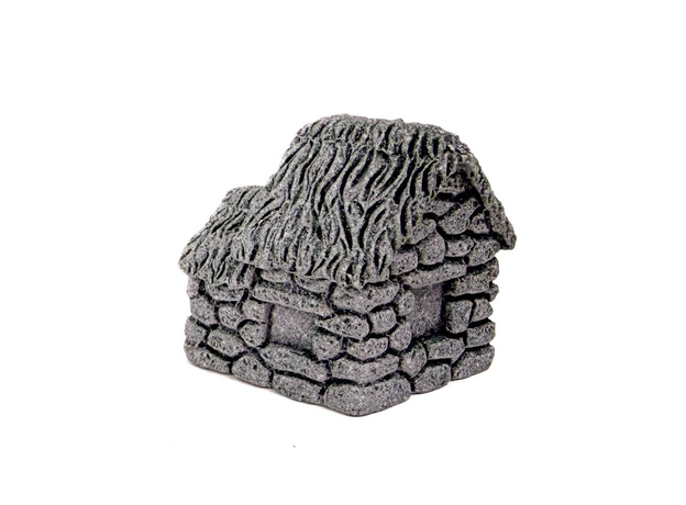 Декор для аквариума Домик с соломенной крышей, 3.5×3.5×3 см