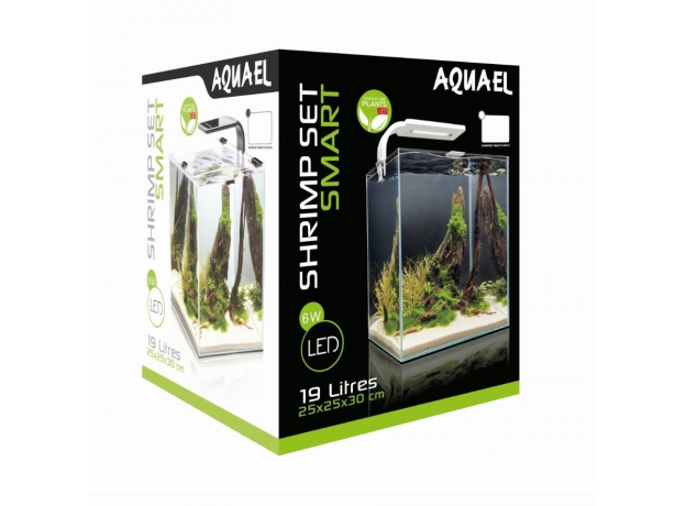 Креветкарий AQUAEL SHRIMP SET SMART PLANT II 20 белый, (25х25х30) светильник LED, фильтр, обогреватель