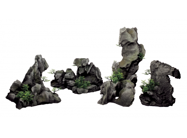 ArtUniq Steep Gray Cliffs Set 4M - Декоративный набор из пластика "Серые скалы", из 4х частей, 30,1x22,5x27 см