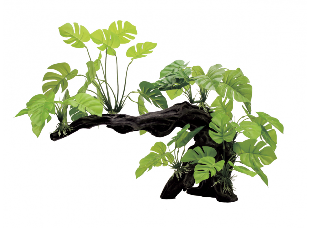 ArtUniq Mangrove Driftwood With Philodendron L - Декоративная композиция из пластика Мангровая коряга с филодендроном, 45x21,5x40 см