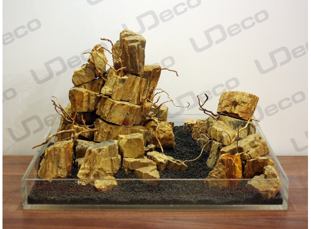 UDeco Fossilized Wood Stone MIX SET 15 - Натуральный камень "Окаменелое дерево" для оформления аквариумов и террариумов, упаковка 15 кг.