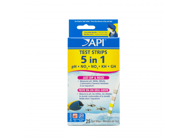 Полоски для экспресс тестов API 5 in 1 Aquarium Test Strips, 25 шт