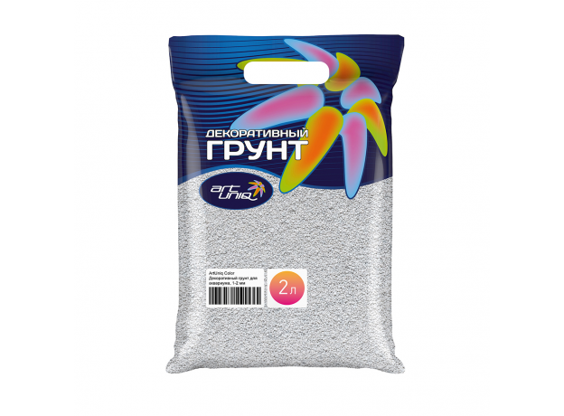 ArtUniq Color White - Декоративный грунт для аквариума "Белый", 1-2 мм, 3 кг, 2 л