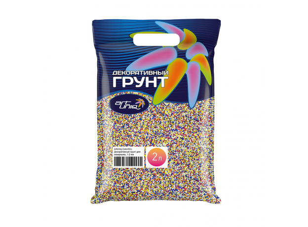 !ArtUniq ColorMix Confetti - Декоративный грунт для аквариума "Конфетти", 1-2 мм, 3 кг, 2 л