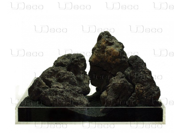 UDeco Black Lava MIX SET 15 - Натуральный камень "Лава чёрная" для оформления аквариумов и террариумов, упаковка 15 кг.